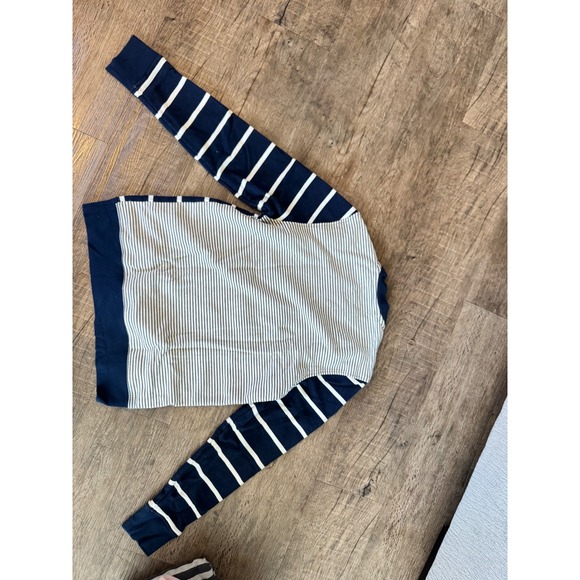 Tommy Hilfiger Mens Navy Blue White Striped Crewneck Sweatshirt Size M - Picture 5 of 5